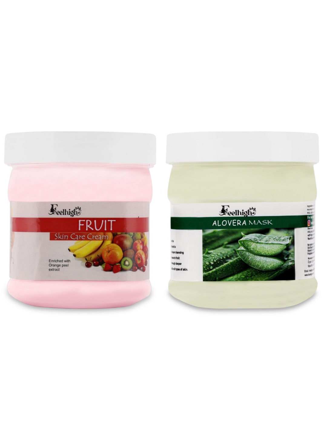 FEELHIGH Set of Fruit Skin Care Cream & Aloevera Mask - 500 ml each