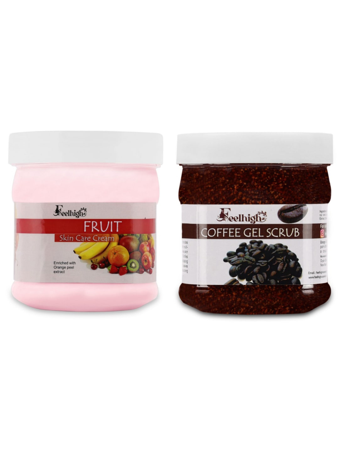 FEELHIGH Face & Body Fruit Cream & Coffee Gel Scrub