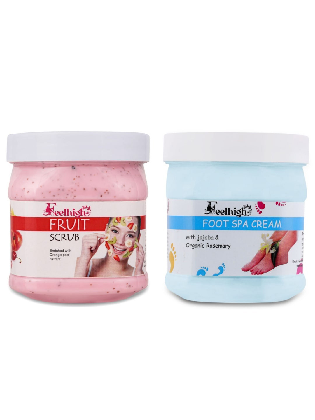 FEELHIGH Face & Body Mix Fruit Scrub Enriched with Mix fruit Extract & Foot Spa Cream