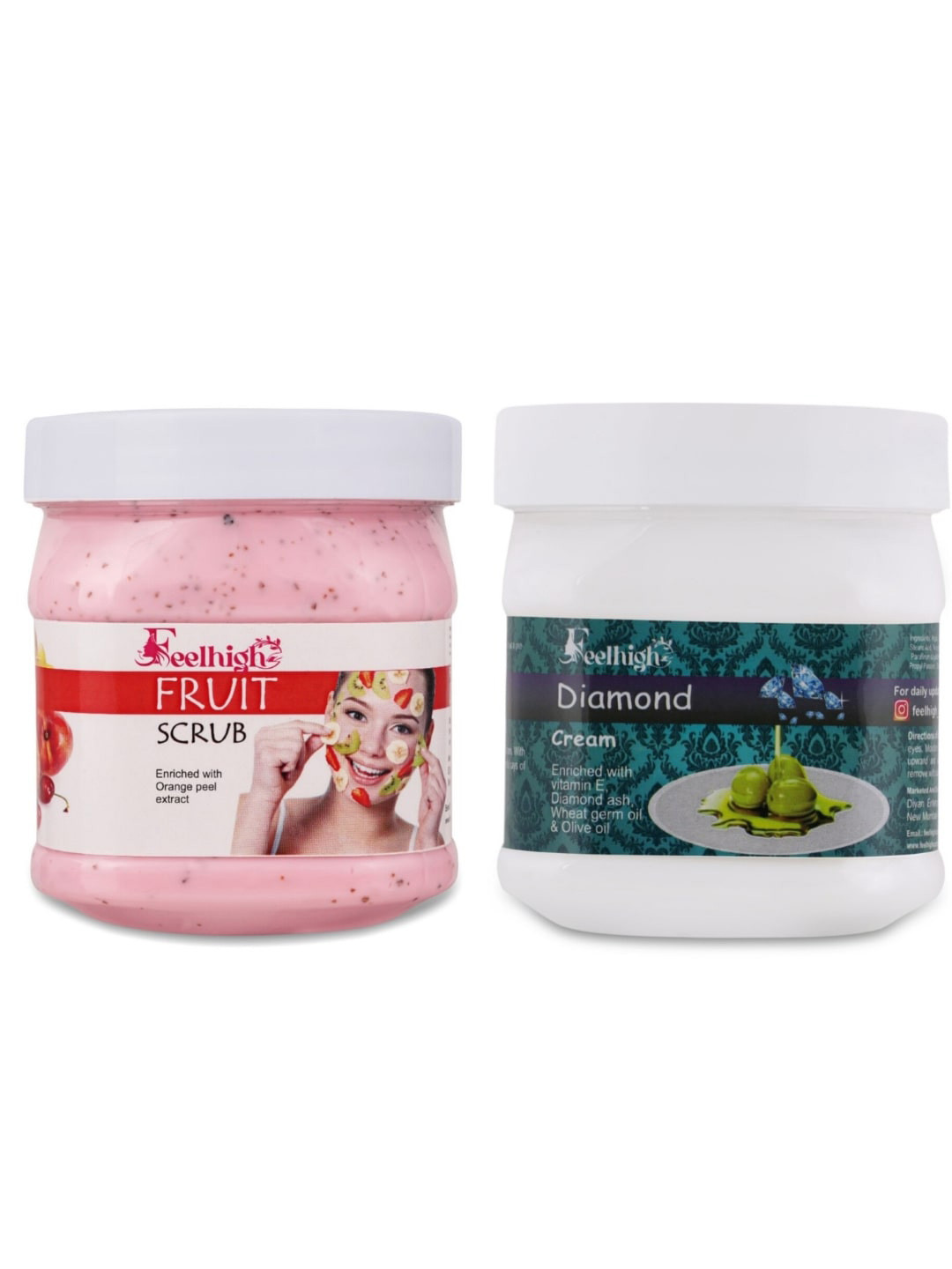 FEELHIGH Face & Body Mix Fruit Scrub Enriched with Mix fruit Extract & Diamond Cream