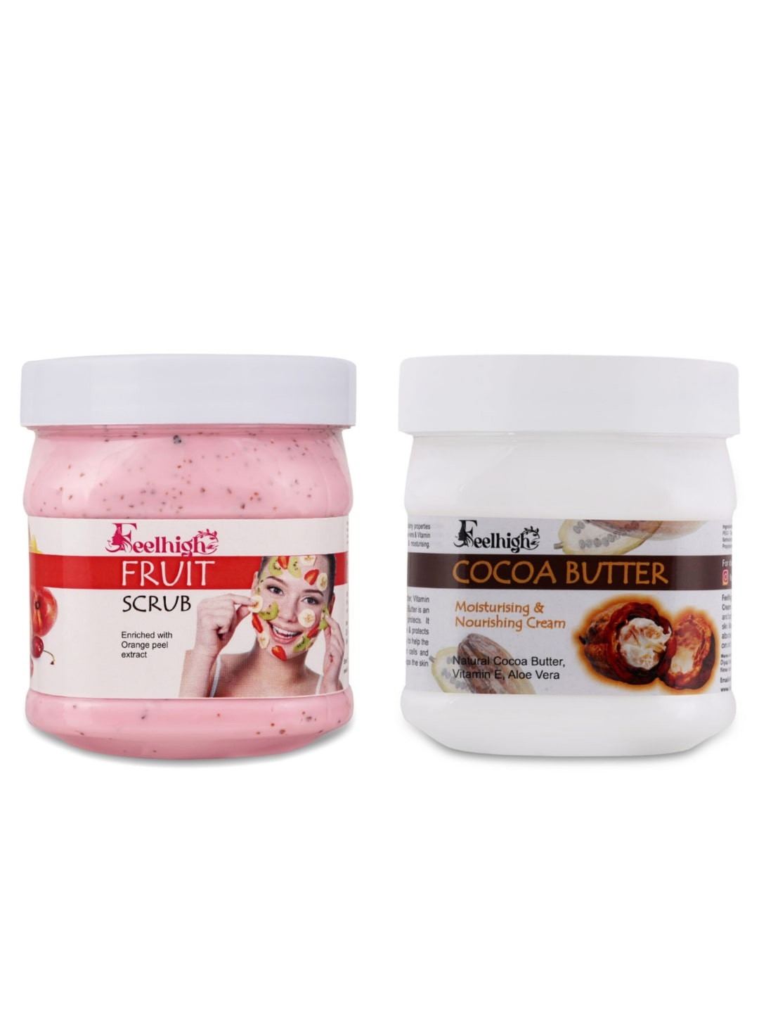 FEELHIGH Face & Body Mix Fruit Scrub Enriched with Mix fruit Extract & Cocoa Butter Cream