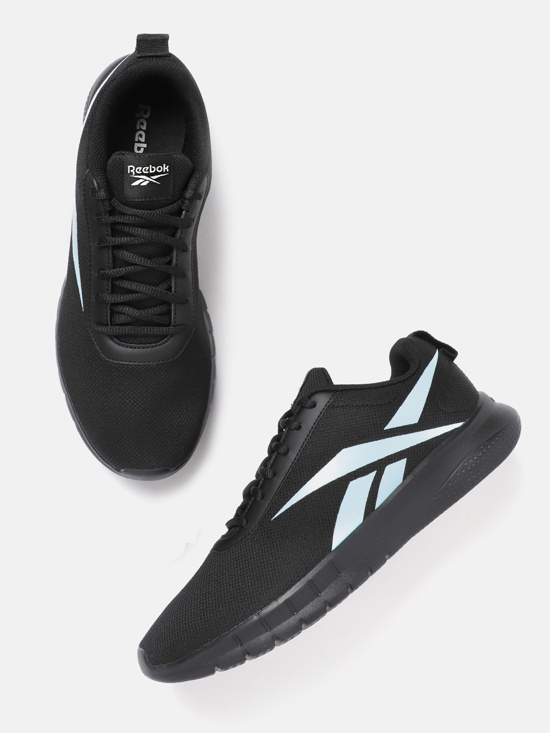 Reebok Men Woven Design Turbo Flight Running Shoes with Brand Logo Detail