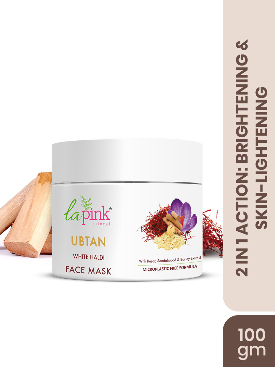 La Pink Ubtan Face Pack Mask with Saffron for Fresh & Glowing Skin - 100 g