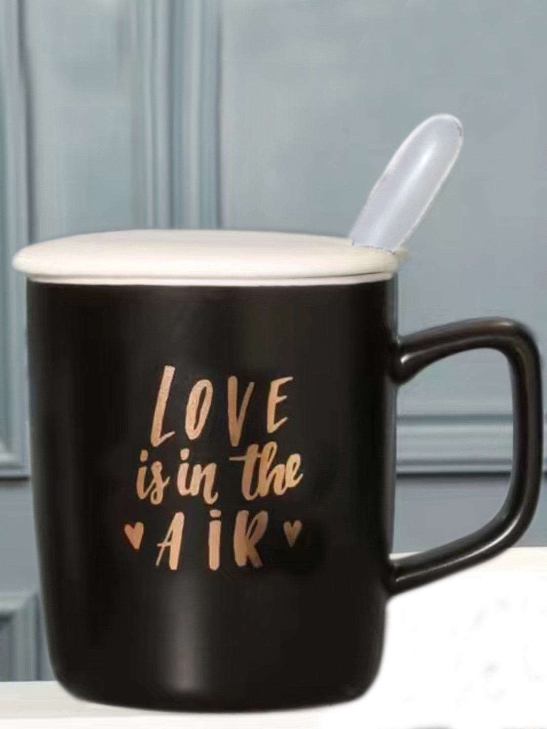 BonZeaL Barrel Black Typography Ceramic Handmade Mug-350ml