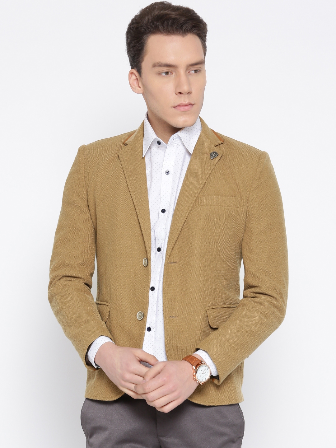 Khaki colour blazer shop