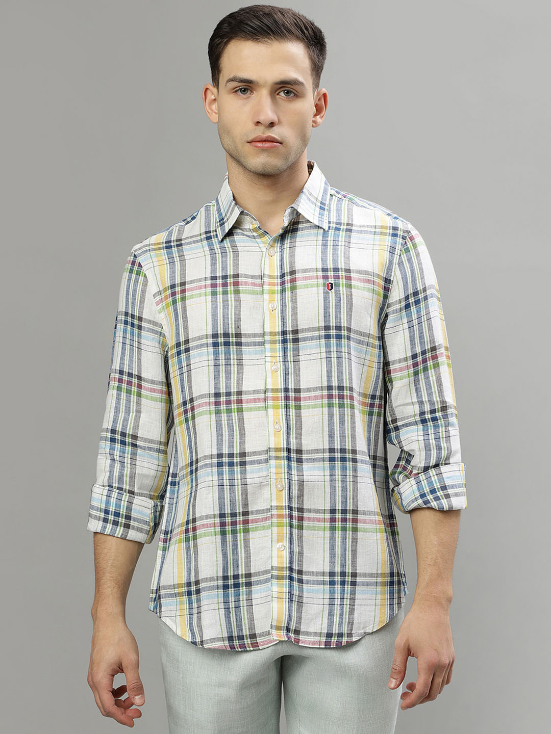 Iconic Tartan Checks Opaque Casual Linen Shirt