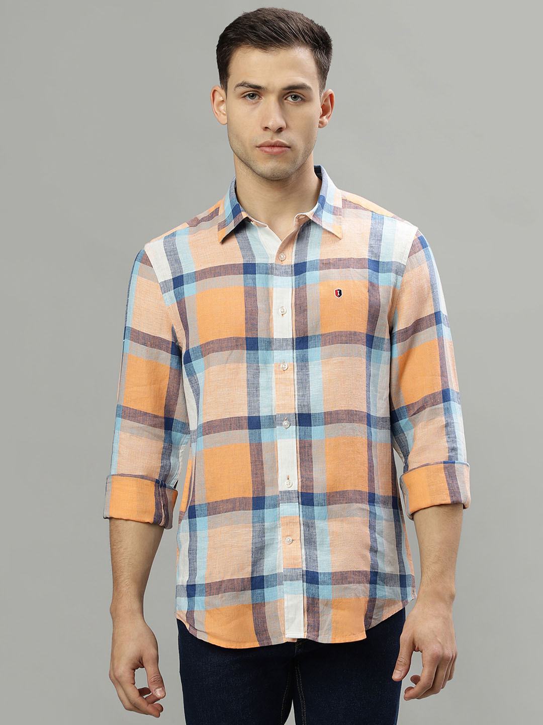 Iconic Tartan Checks Opaque Casual Linen Shirt