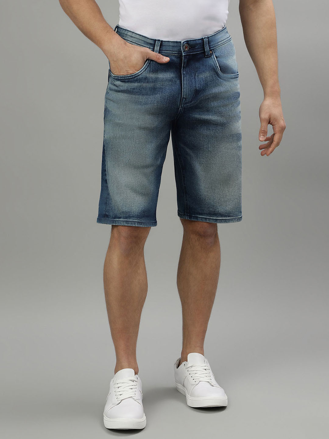 Iconic Men Washed Denim Shorts