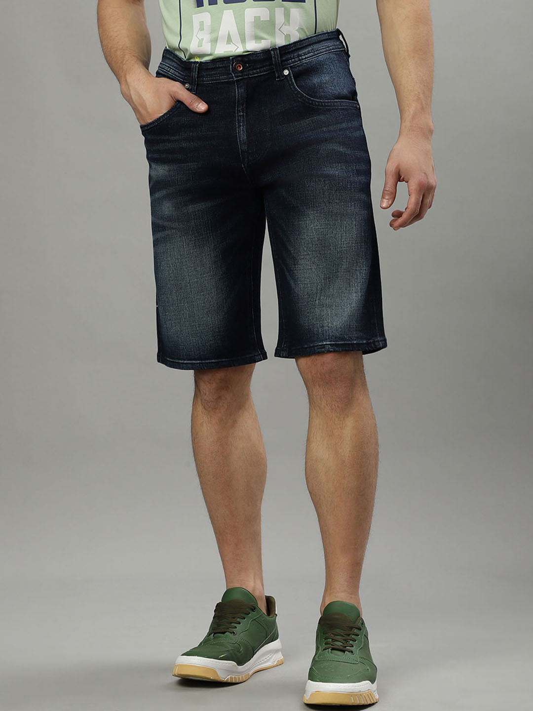 Iconic Men Washed Denim Shorts