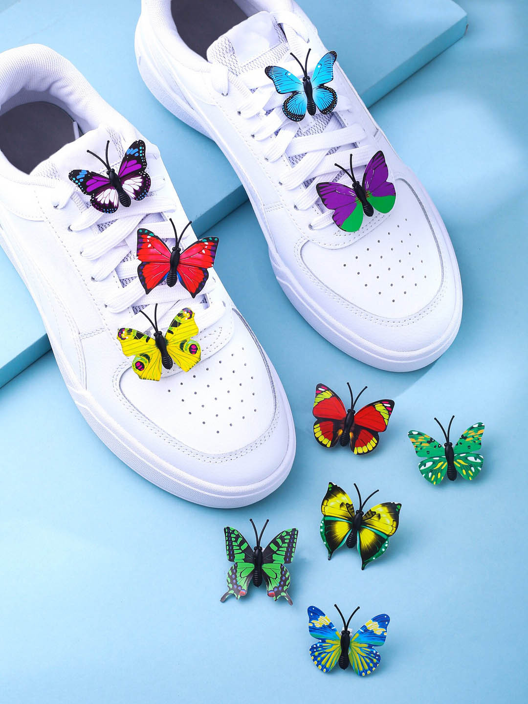 Yellow Chimes Set of 5 Butterfly Shaped Shoe Lace Charms Jibbits