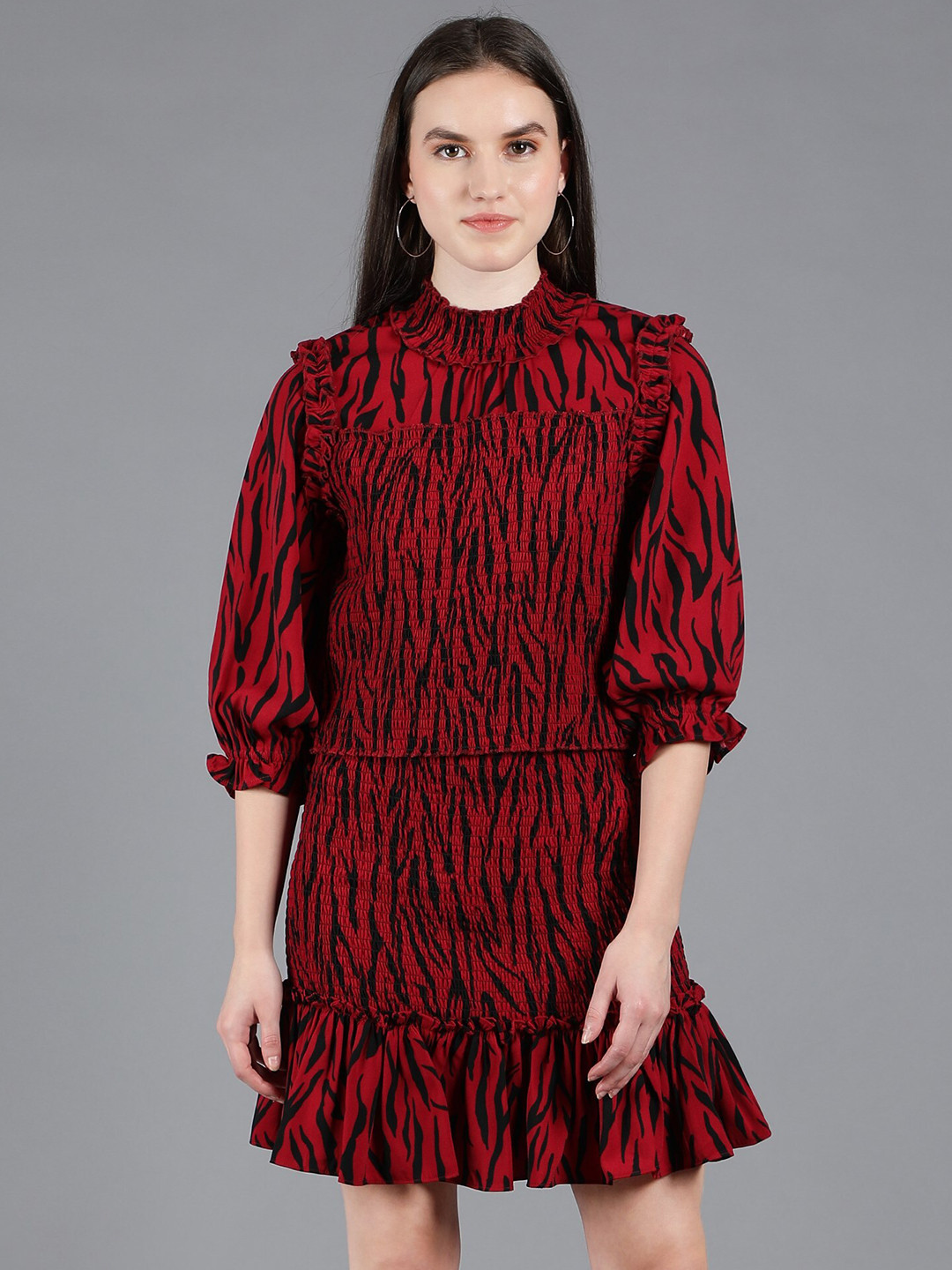 Amagyaa Printed Smocked Top & Skirt