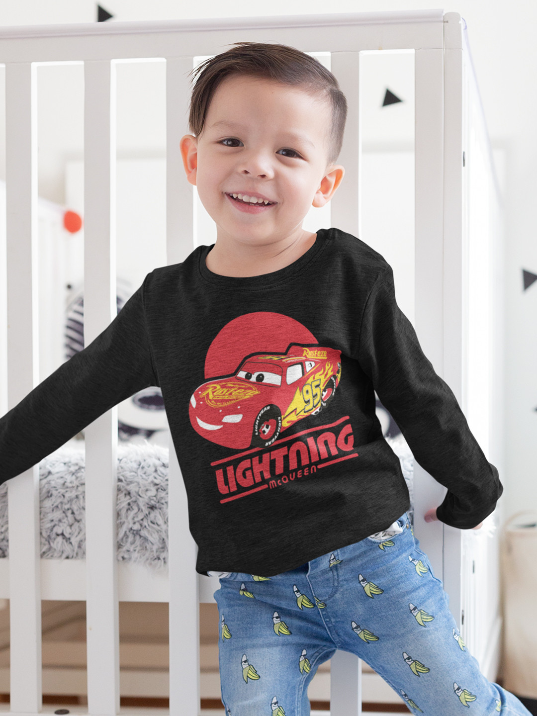 KINSEY Boys Car Printed Round Neck T-shirt