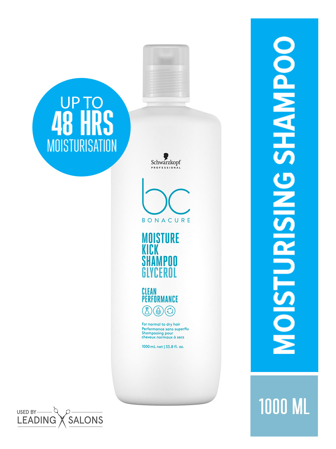 Schwarzkopf PROFESSIONAL Bonacure Moisture Kick Shampoo with Glycerol For Dry Hair - 1L