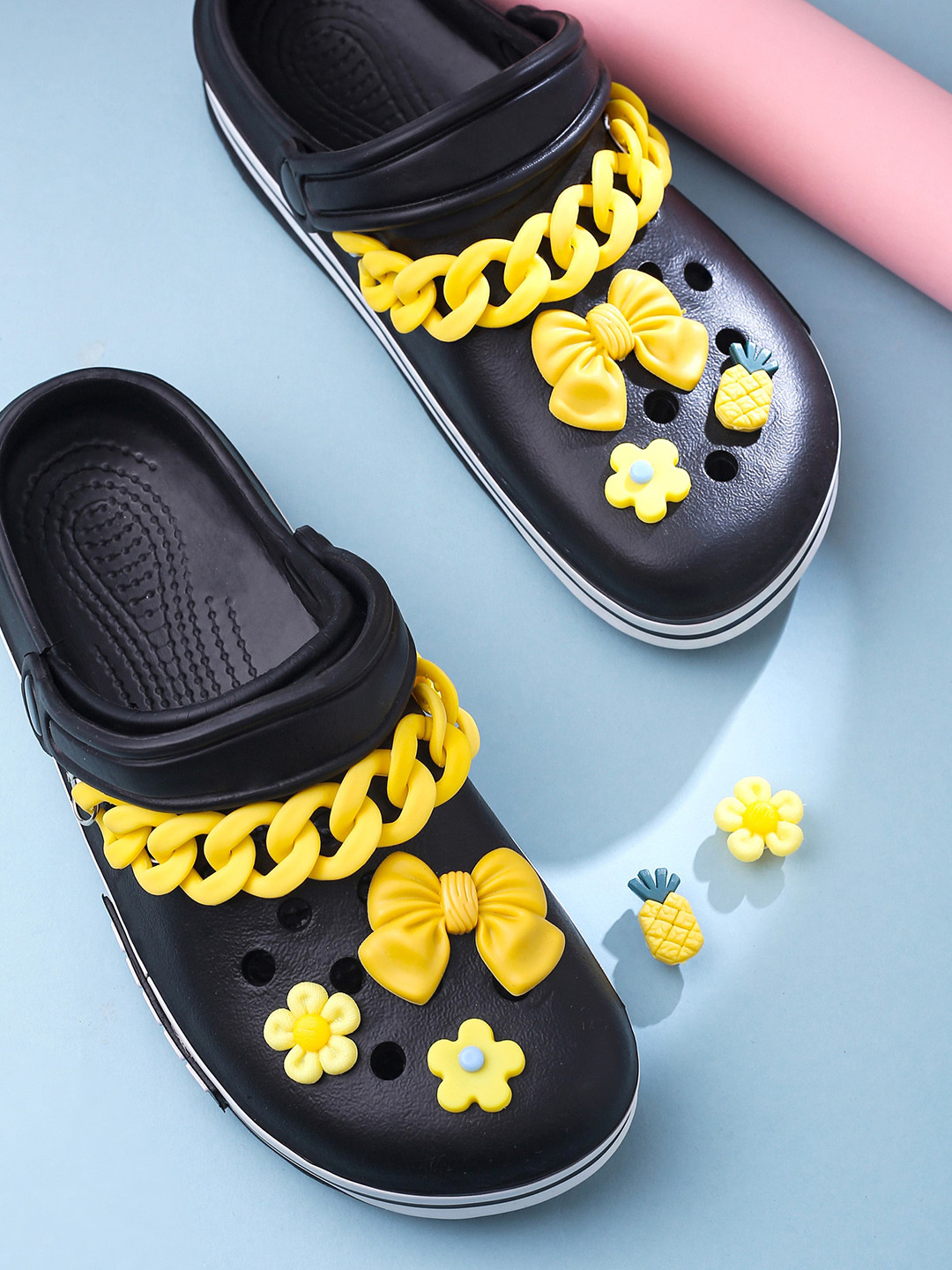 Melbees by Yellow Chimes Girls 9 Pcs Chain Charms Set  For Clogs