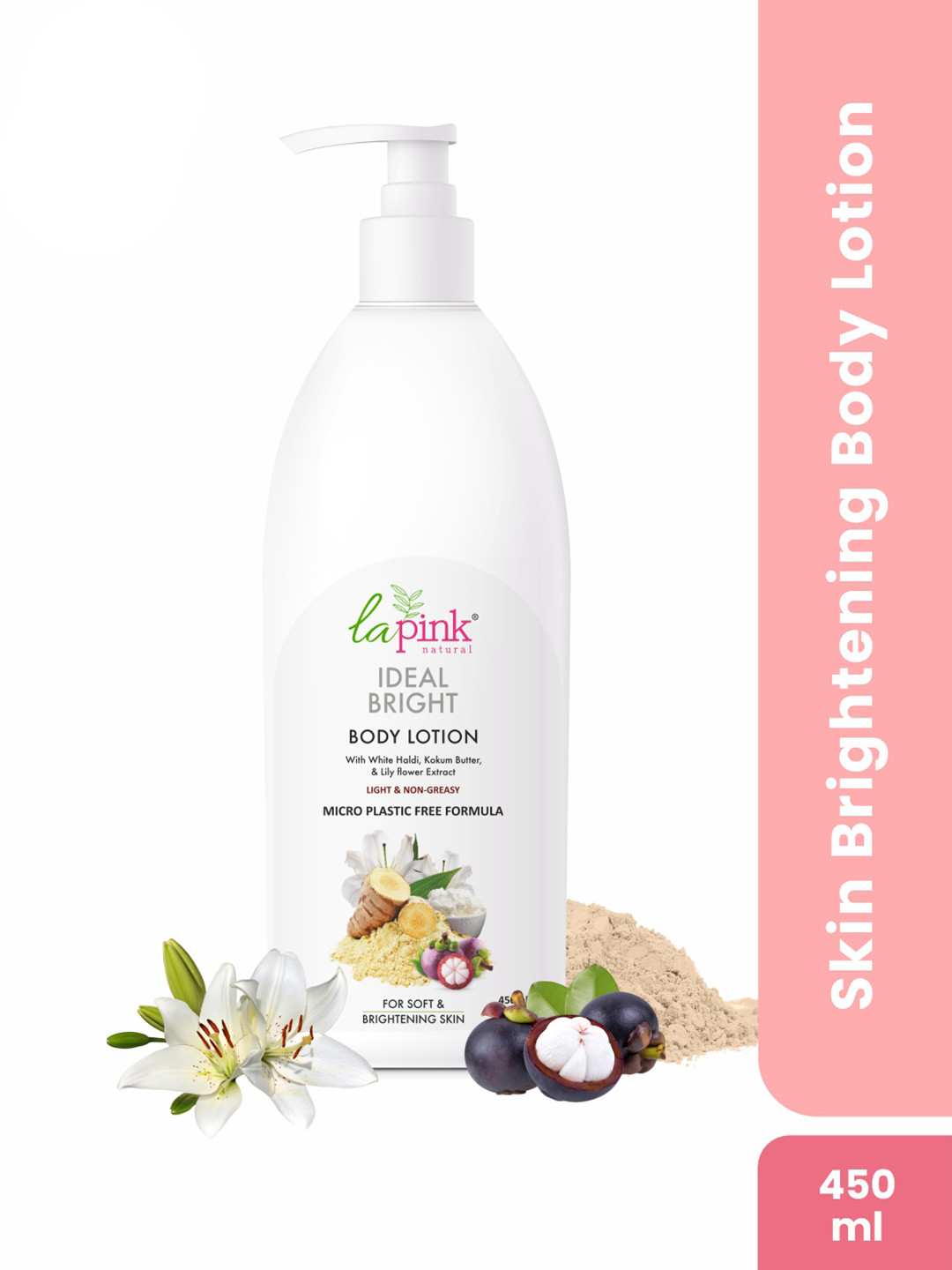 La Pink Ideal Bright Non-Greasy Body Lotion for Soft & Brightening Skin - 450 ml
