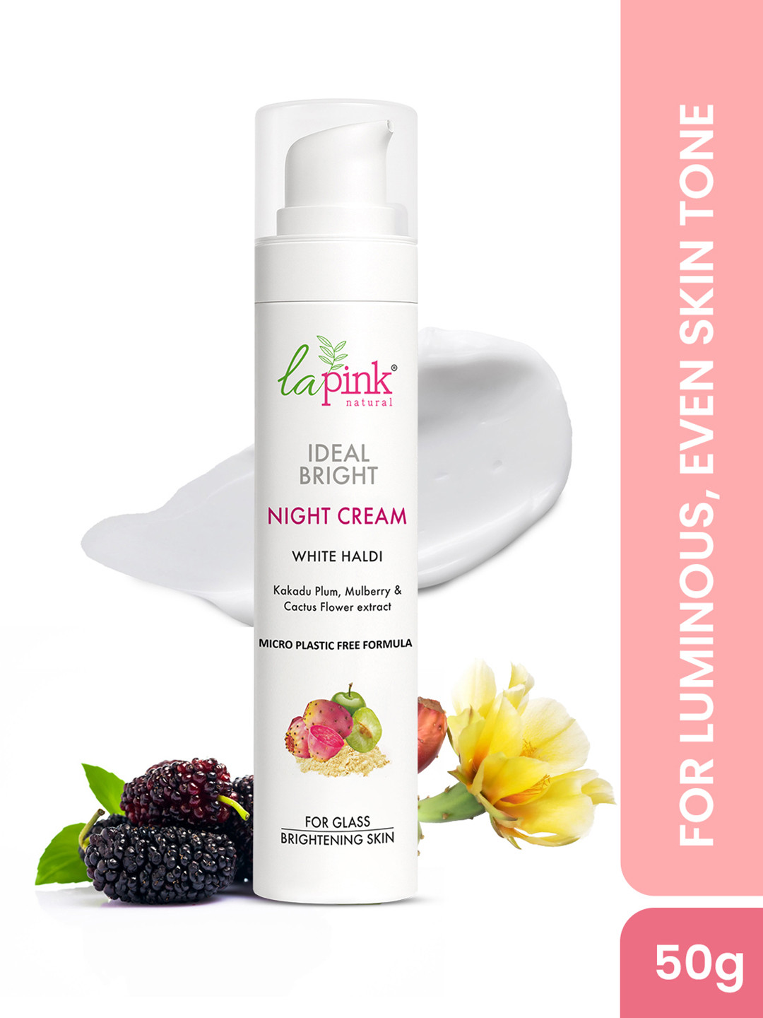 La Pink Ideal Bright Oil-Free Night Cream with Kakadu Plum for Pigmentation - 50 g