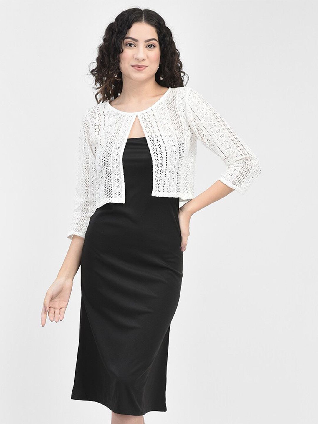 Eavan Round Neck Cotton Sheath Dress