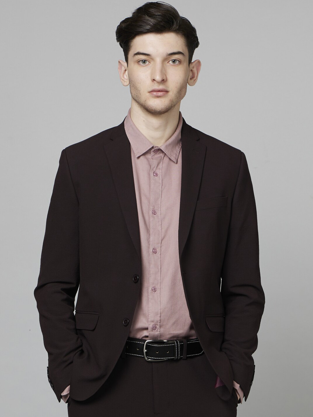 Celio Notched Lapel Single-Breasted Formal Blazer