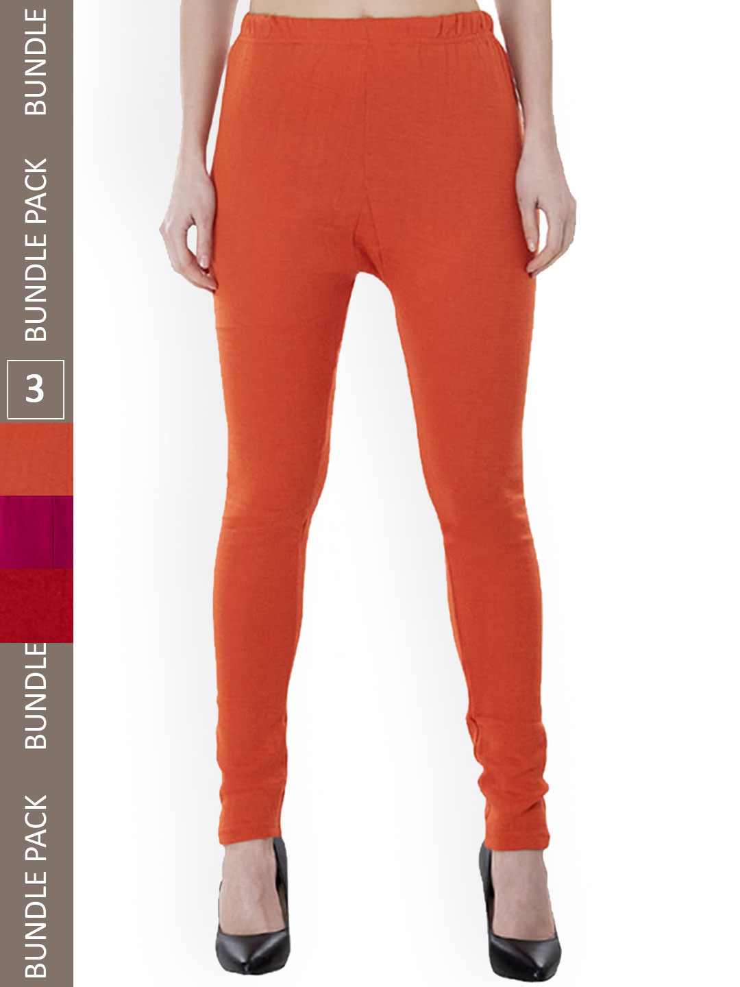 IndiWeaves Pack Of 3 Woolen Churithar -Length Leggings