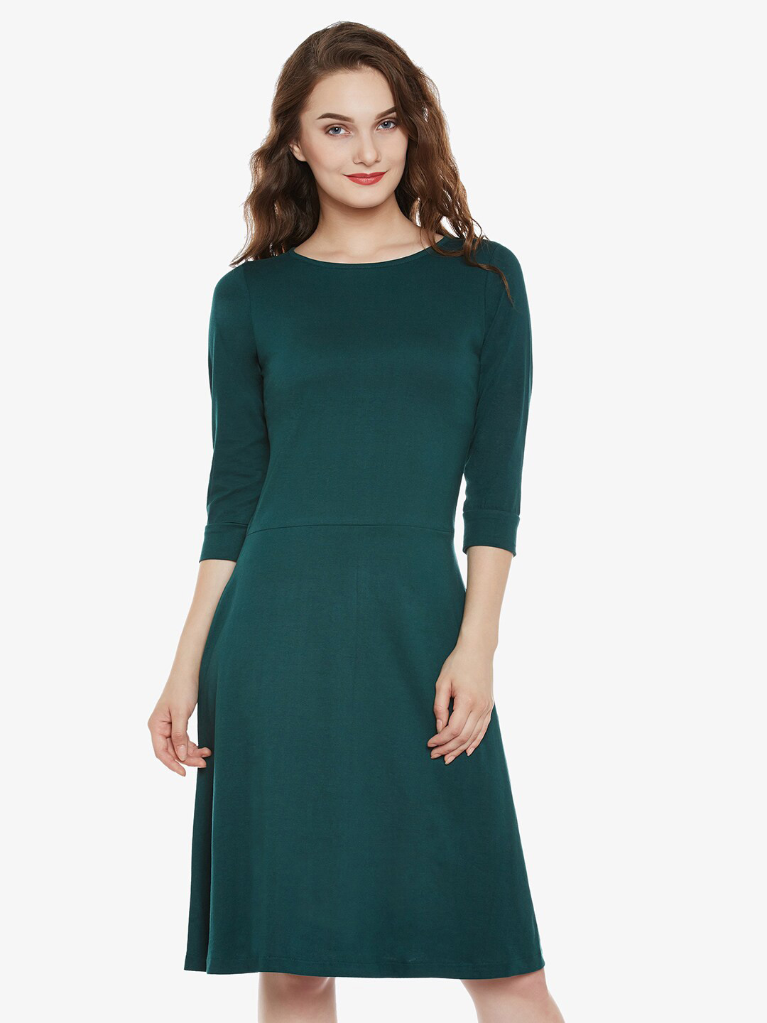 Miss Chase Boat Neck A-Line Dress
