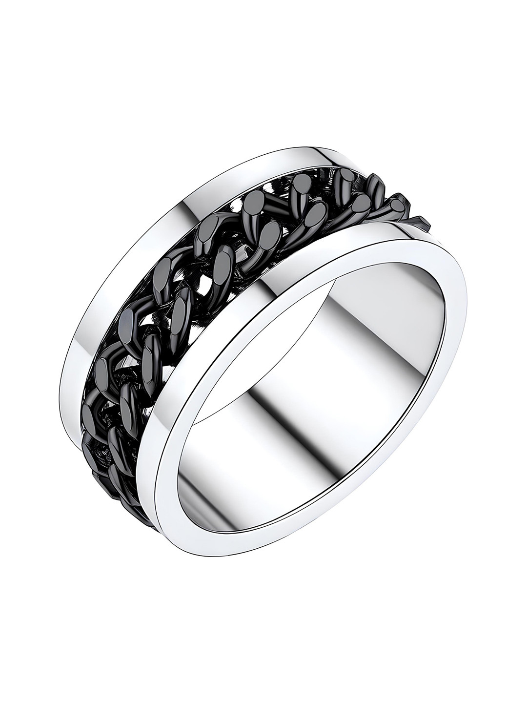 KARISHMA KREATIONS Silver-Plated Rotating Spinner Finger Ring