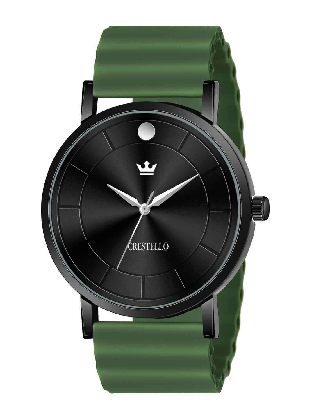 CRESTELLO Men Brass Dial & Straps Analogue Multi Function Watch CR-BLK028SLC-GRN