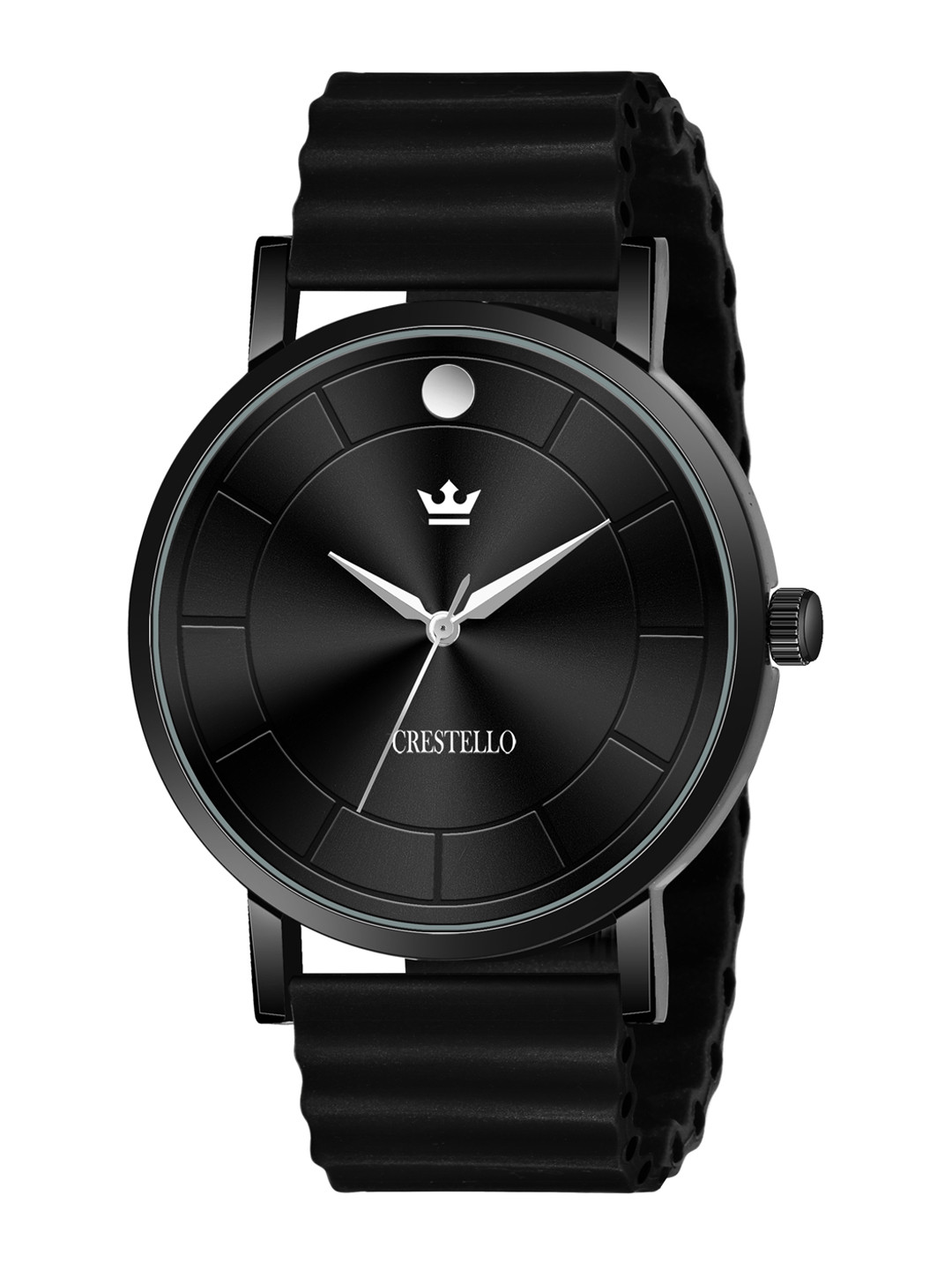 CRESTELLO Men Brass Dial & Straps Analogue Multi Function Watch CR-BLK028SLC-BLK