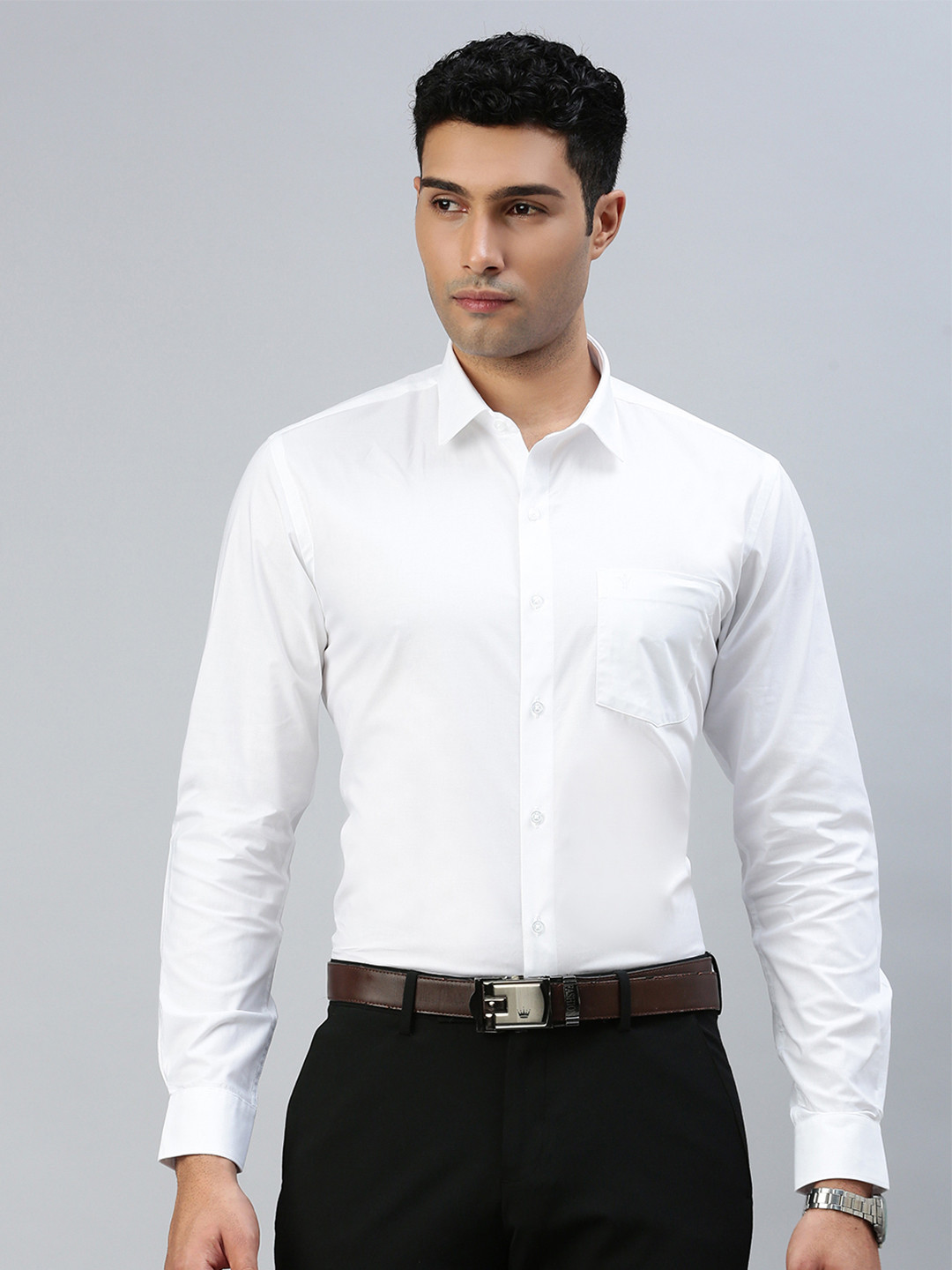 Ramraj Spread Collar Semi Sheer Regular Fit Pure Cotton Casual Shirt