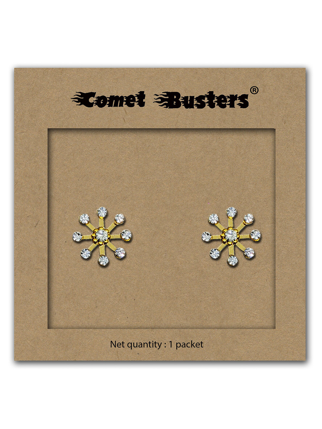 Comet Busters Non Piercing Ear Stickers Floral Stud Earring
