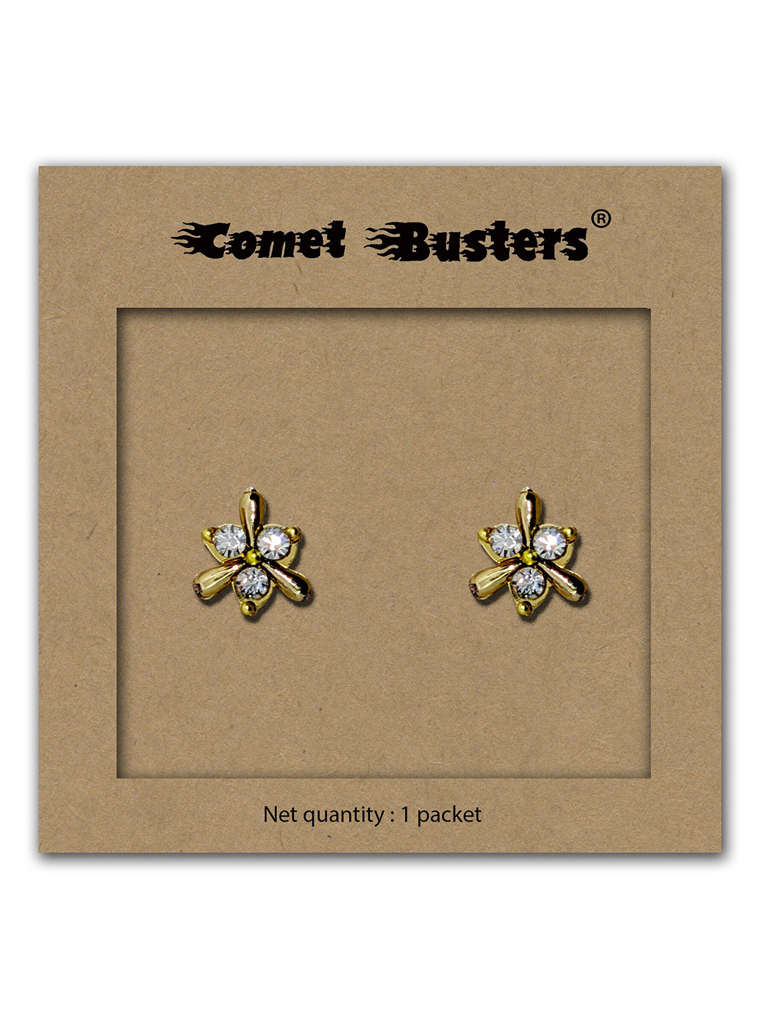Comet Busters  Gold-Plated Non Piercing Earrings