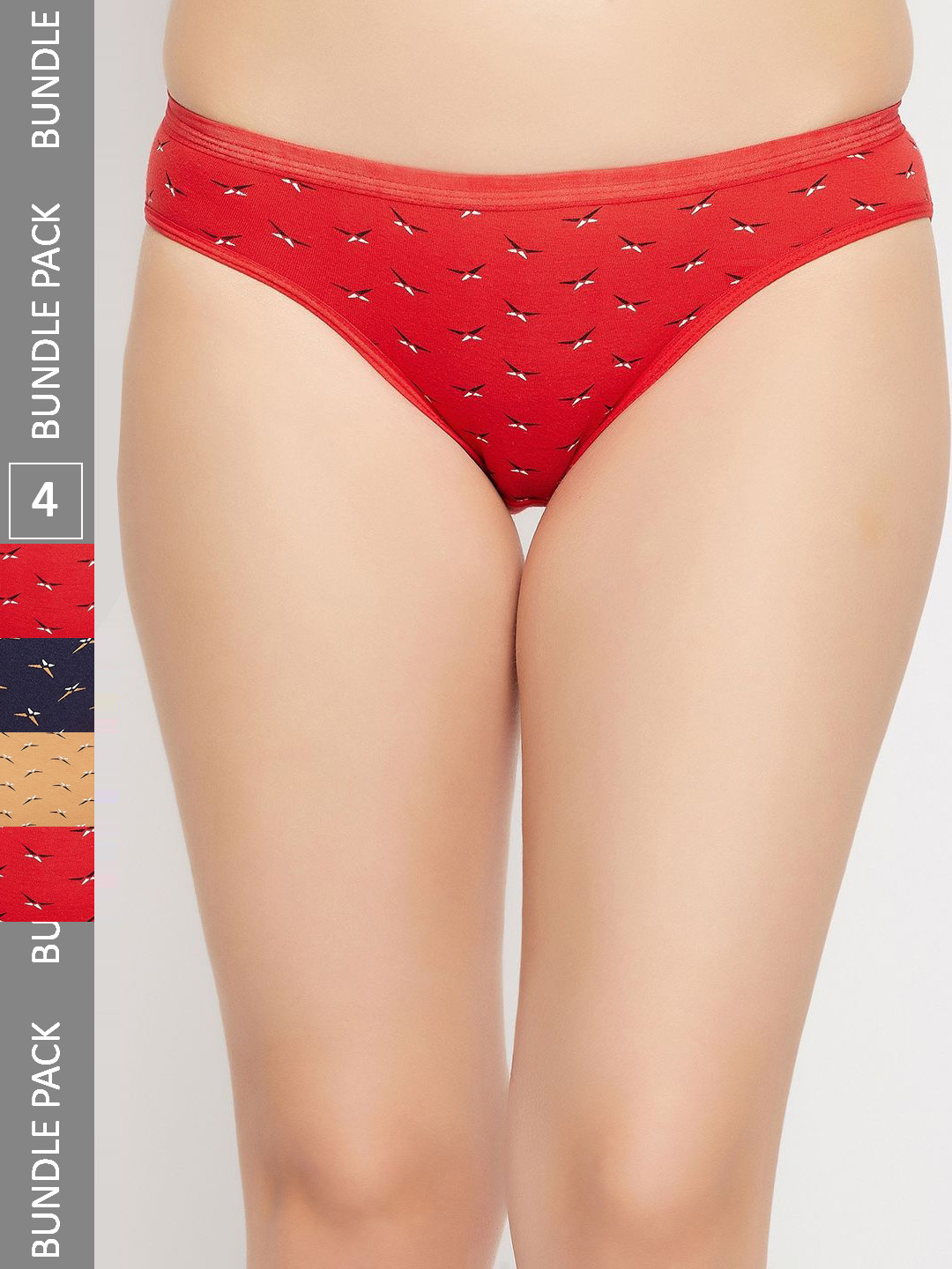 Curves By ZeroKaata Pack Of 4 Assorted Printed Cotton Briefs CZMLPO4ANJPTY03