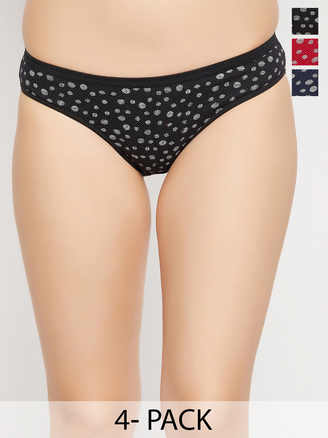 Curves By ZeroKaata Pack of 4 Plus Size Assorted Printed Cotton Briefs Panty For Women