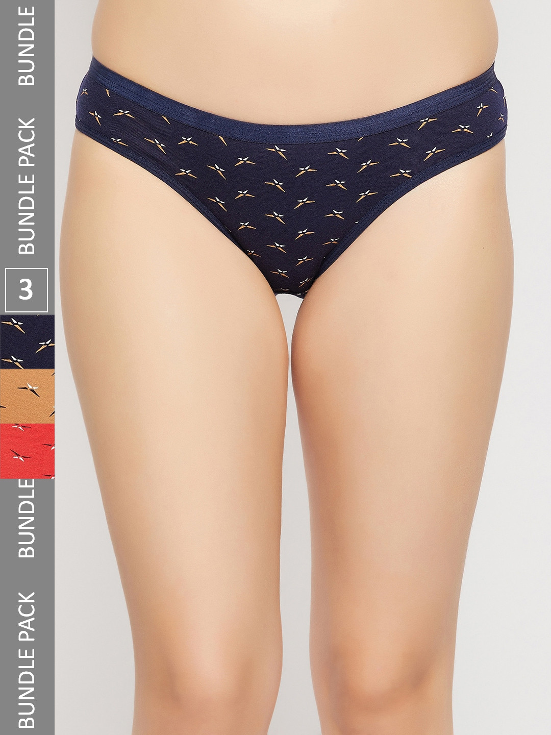 Curves By ZeroKaata Pack of 3 Plus Size Assorted Printed Cotton Briefs Panty For Women