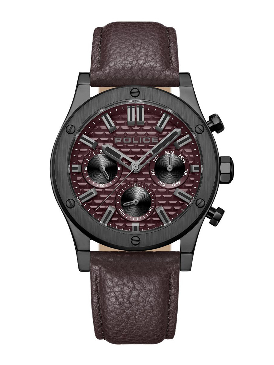 Police Men Leather Straps Analogue Watch PEWJF0006203