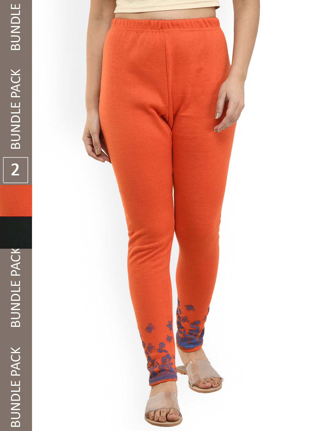 IndiWeaves Pack of 2 Woolen Ankle-LengthLeggings