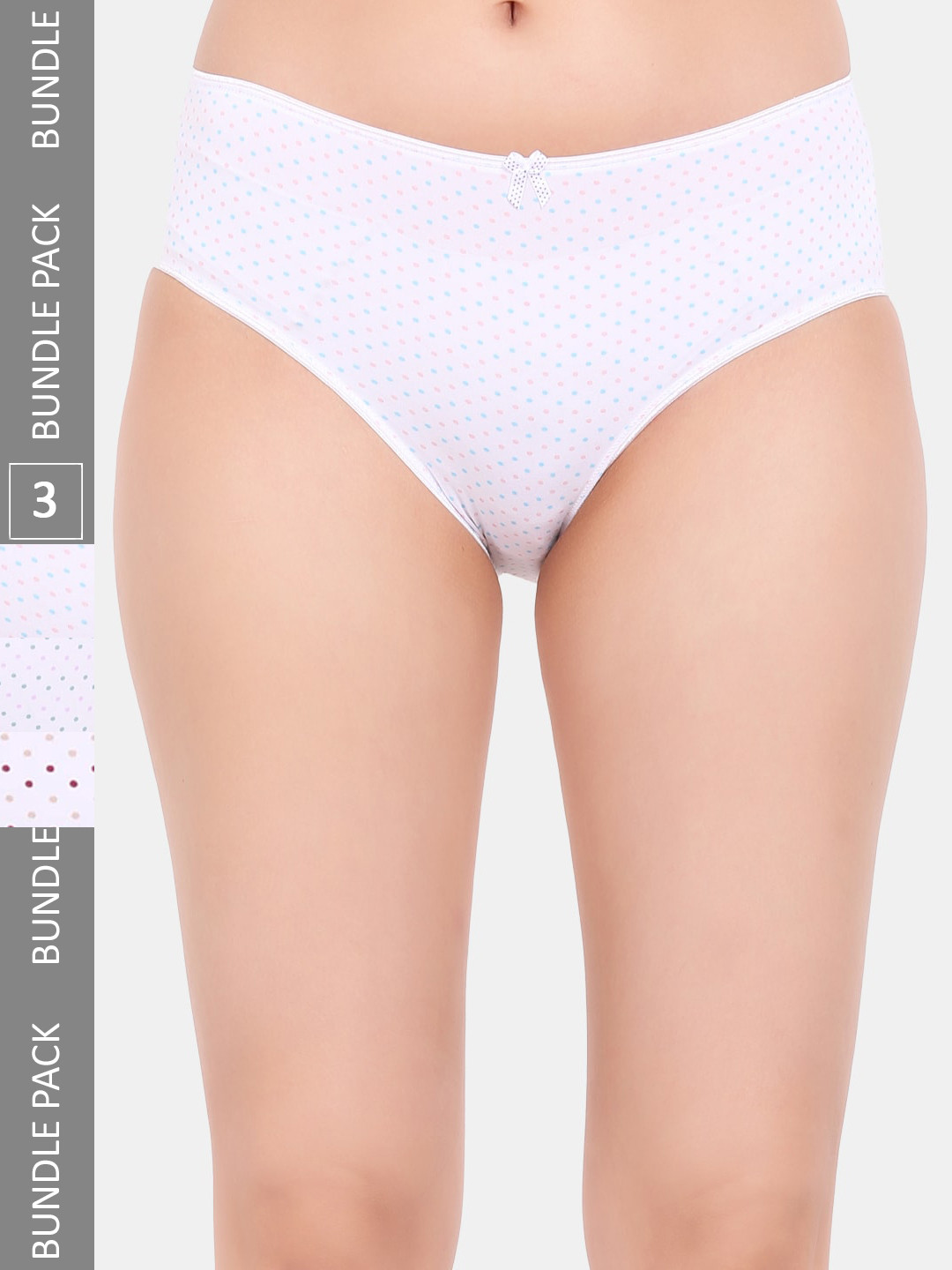 Amour Secret Pack Of 3 Micro Ditsy Printed Leak-Proof Cotton Hipster Briefs