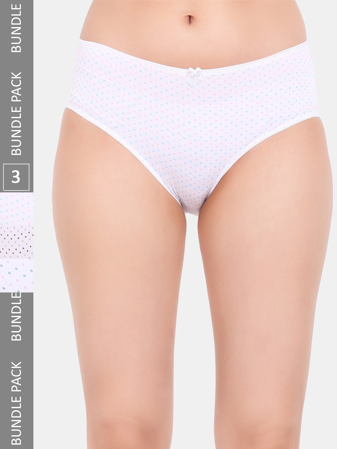 Amour Secret Pack Of 3 Micro Ditsy Printed Leak-Proof Cotton Briefs P204_Blu_Bwn_Grn