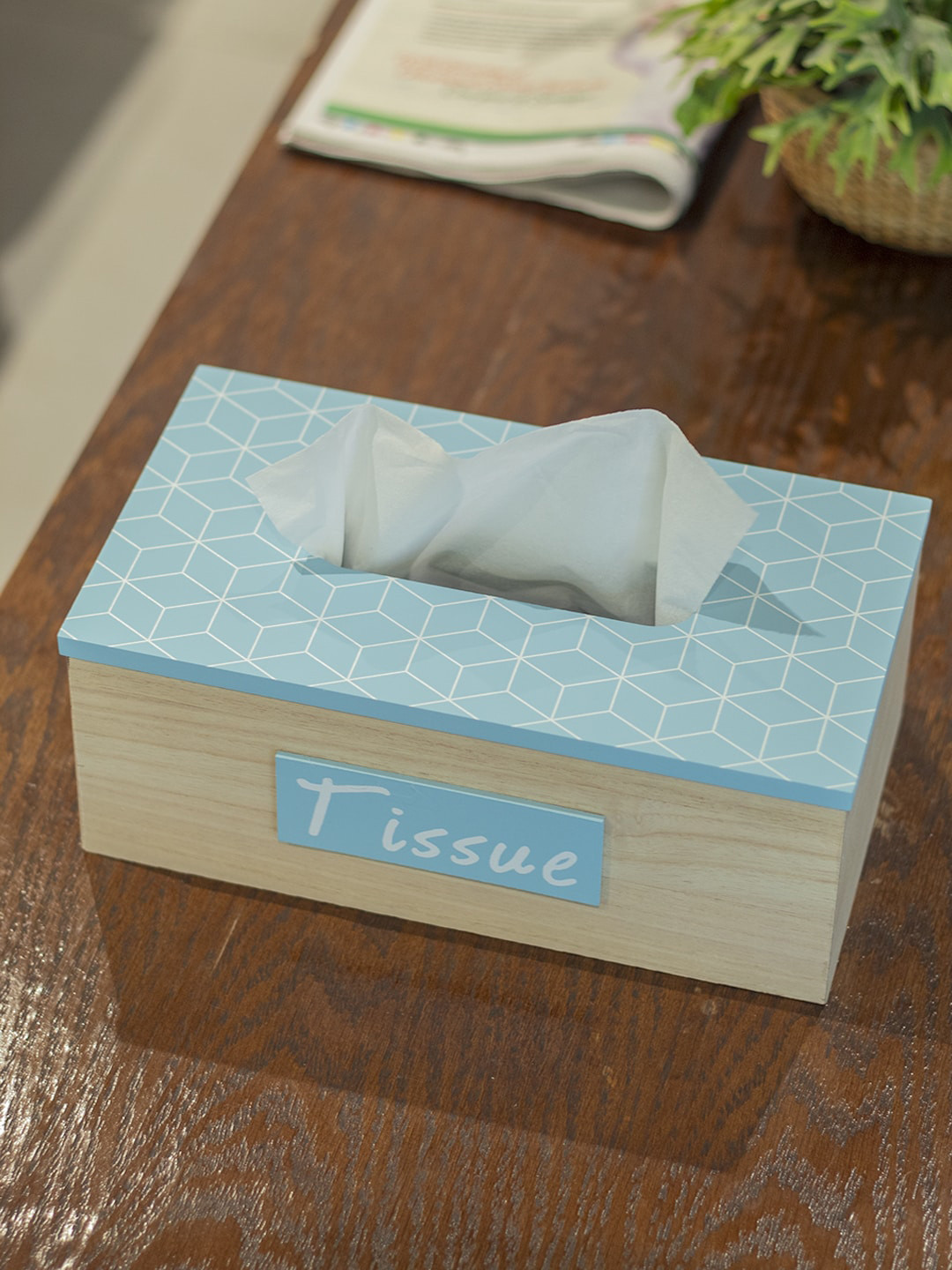 Market99 Exquisite Blue Printed Tissue Holder Box
