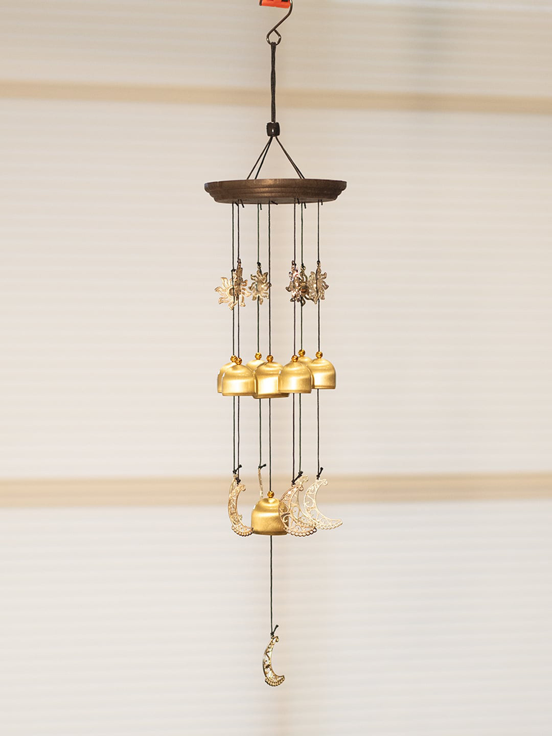 Market99 Beige Half-Moon & Bell Decorative Wind Chime