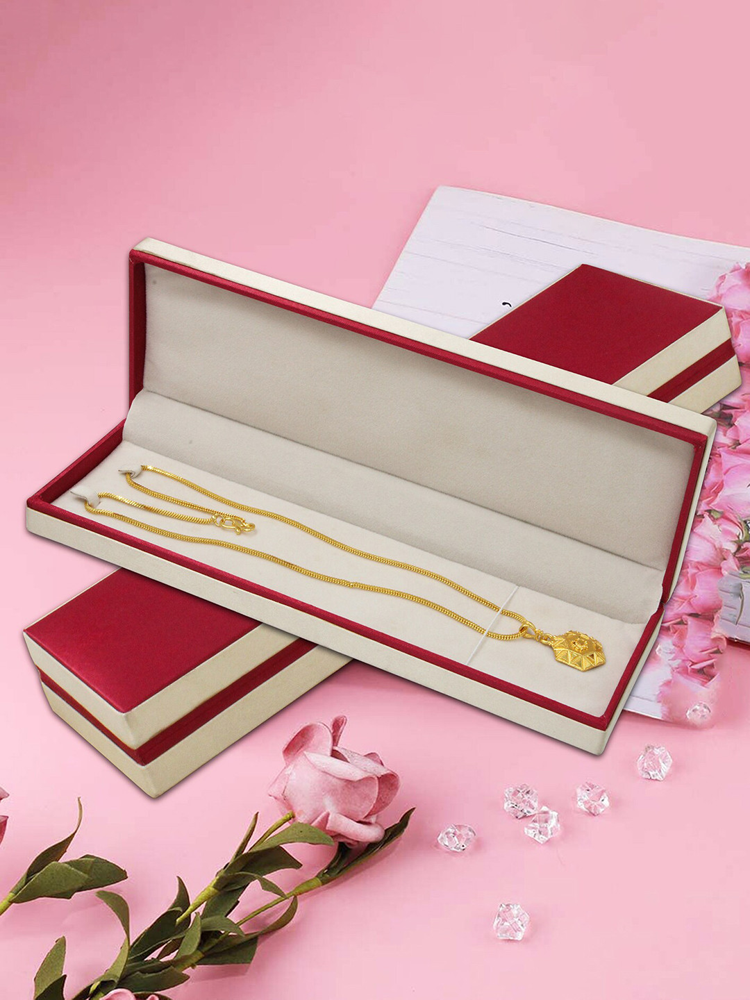 atorakushon Maroon 3 Pieces Jewellery Storage Box