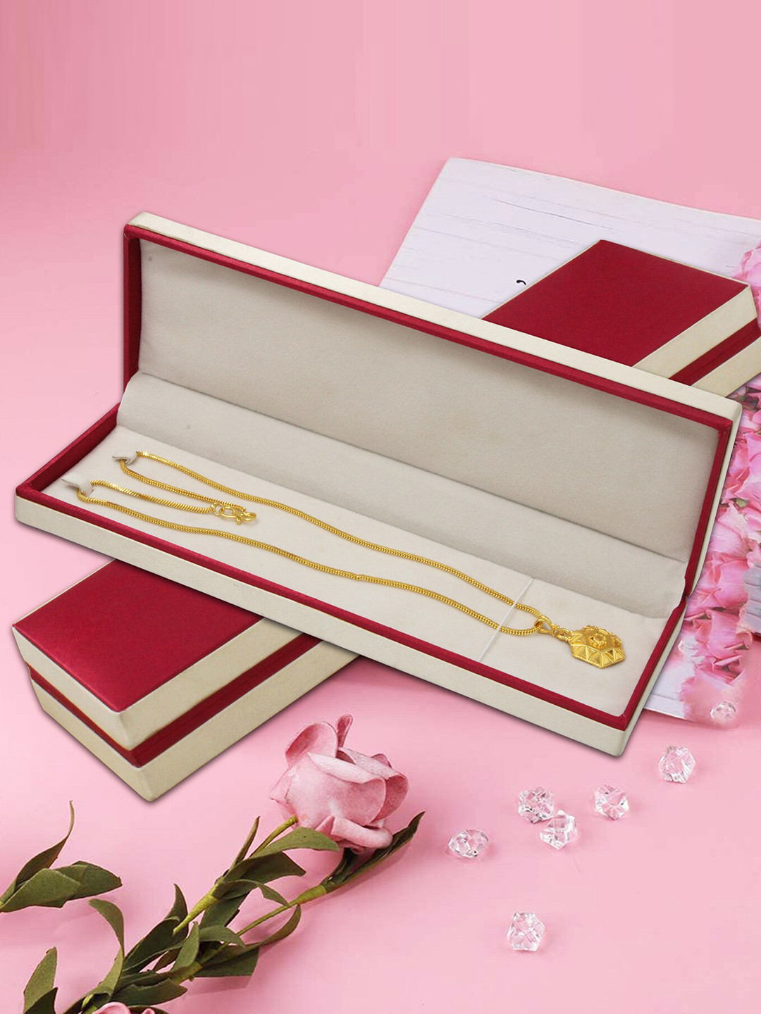 atorakushon Maroon & Off-White 2-Pieces MDF Jewellery Organisers