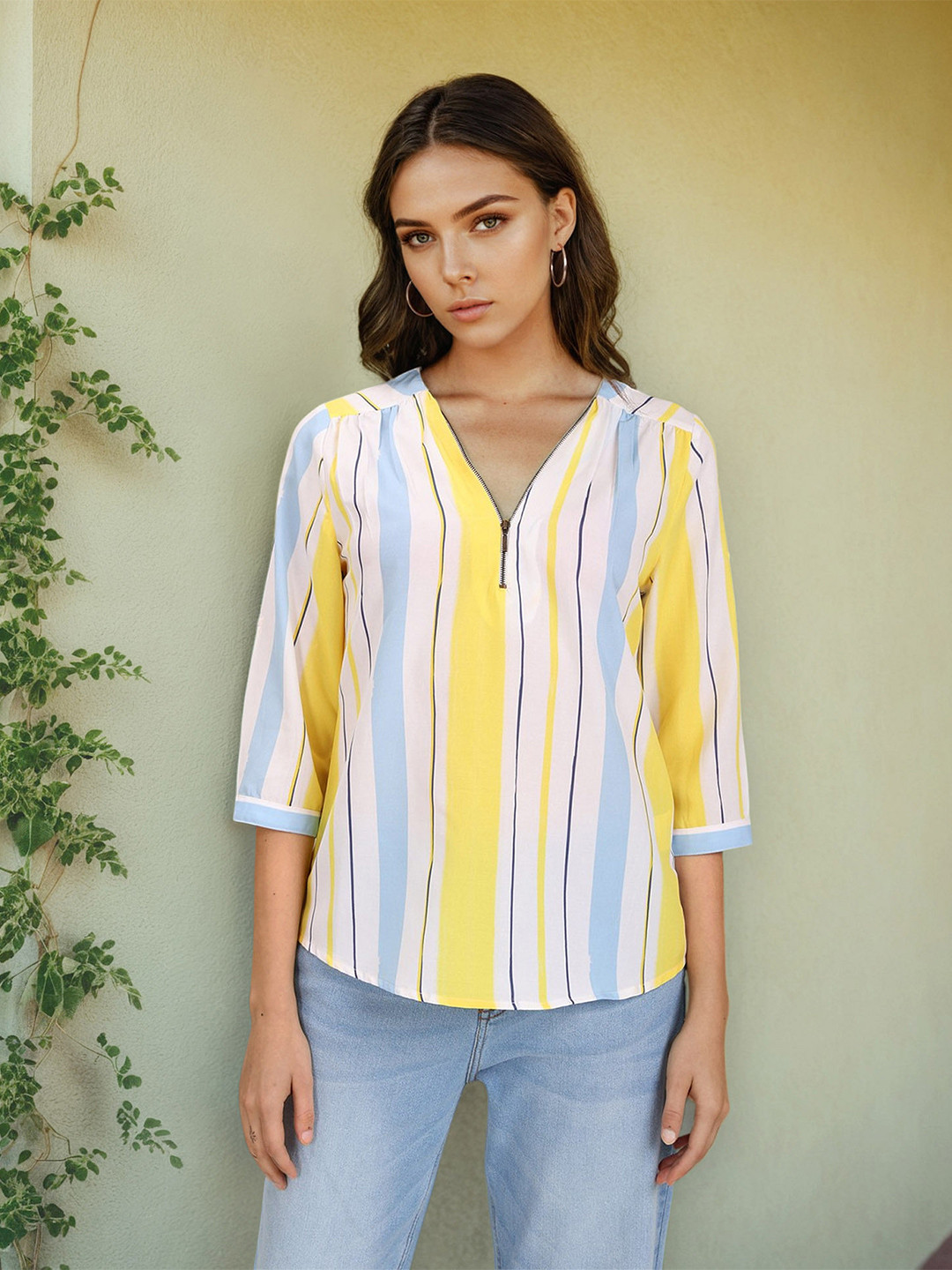 U.S. Polo Assn. Women Striped Shirt Style Top
