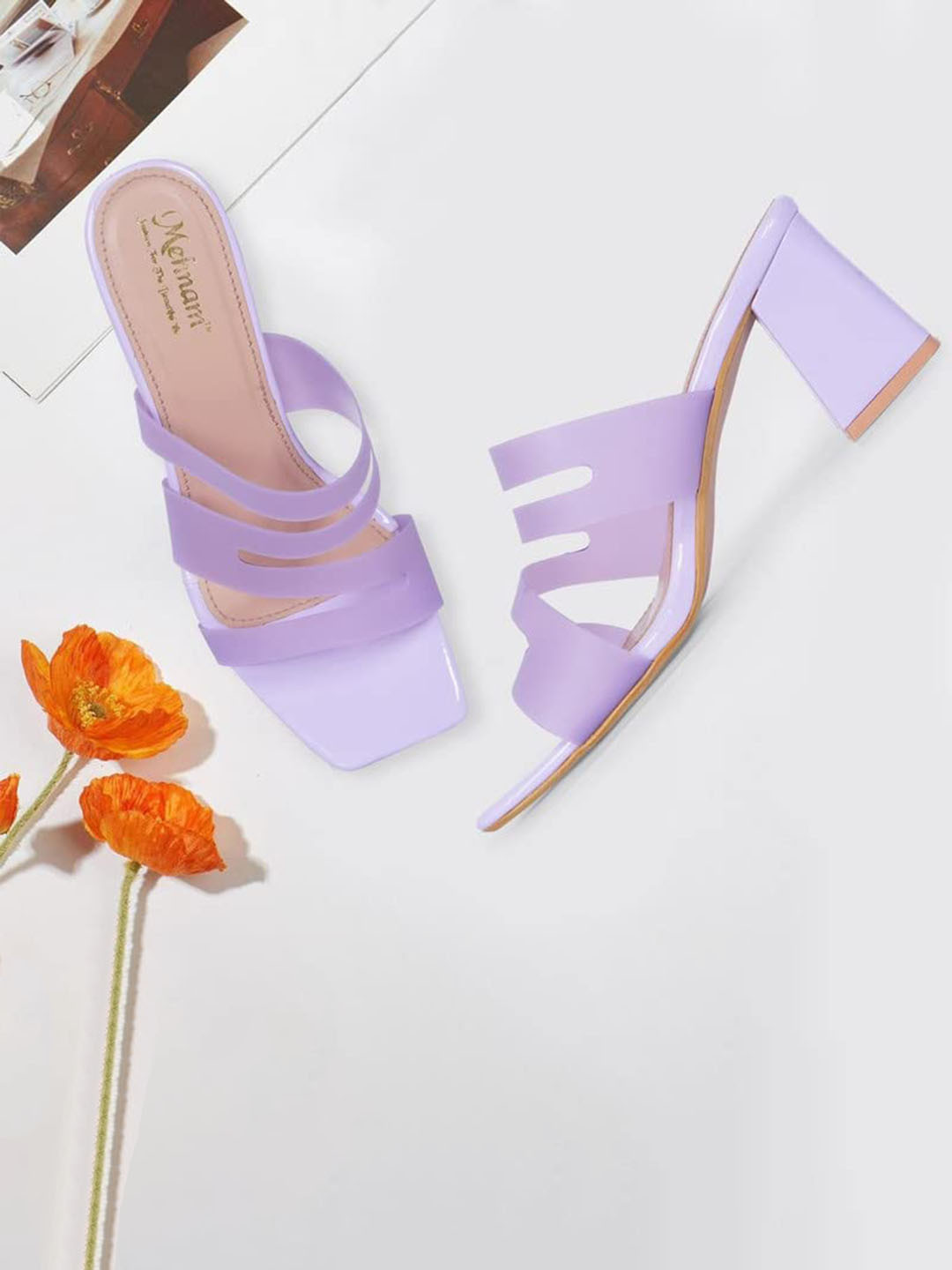 MEHNAM Strappy Open Toe Block Heels