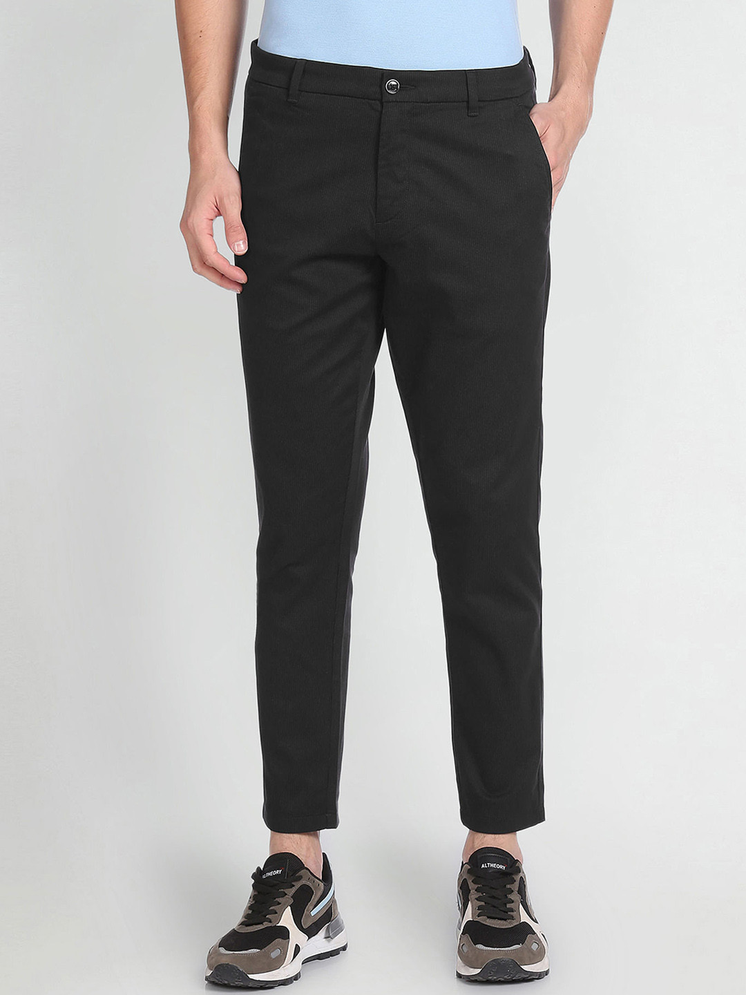 Arrow Sport Men Slim Fit Low-Rise Cropped Chinos Trousers