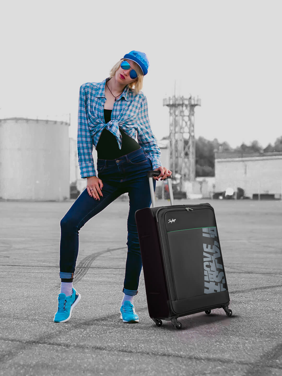 Skybags Printed Soft-Sided Large Trolley Suitcase