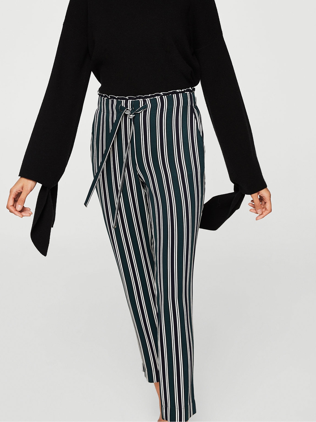 Cropped trousers with pearls Woman Blue  TWINSET Milano