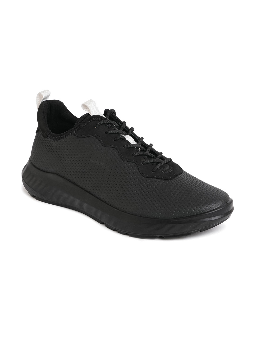 Ecco Womens Ath-1 F Black Leather Regular Sneakers
