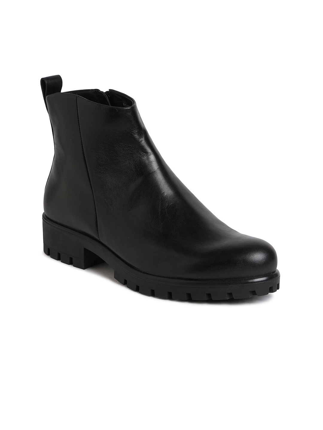 ECCO Women Modtray Black Leather Regular Ankle Boots