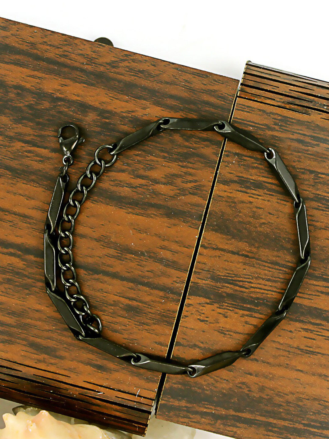 NAKABH Men Set of 2 Gold-Plated Link Bracelets