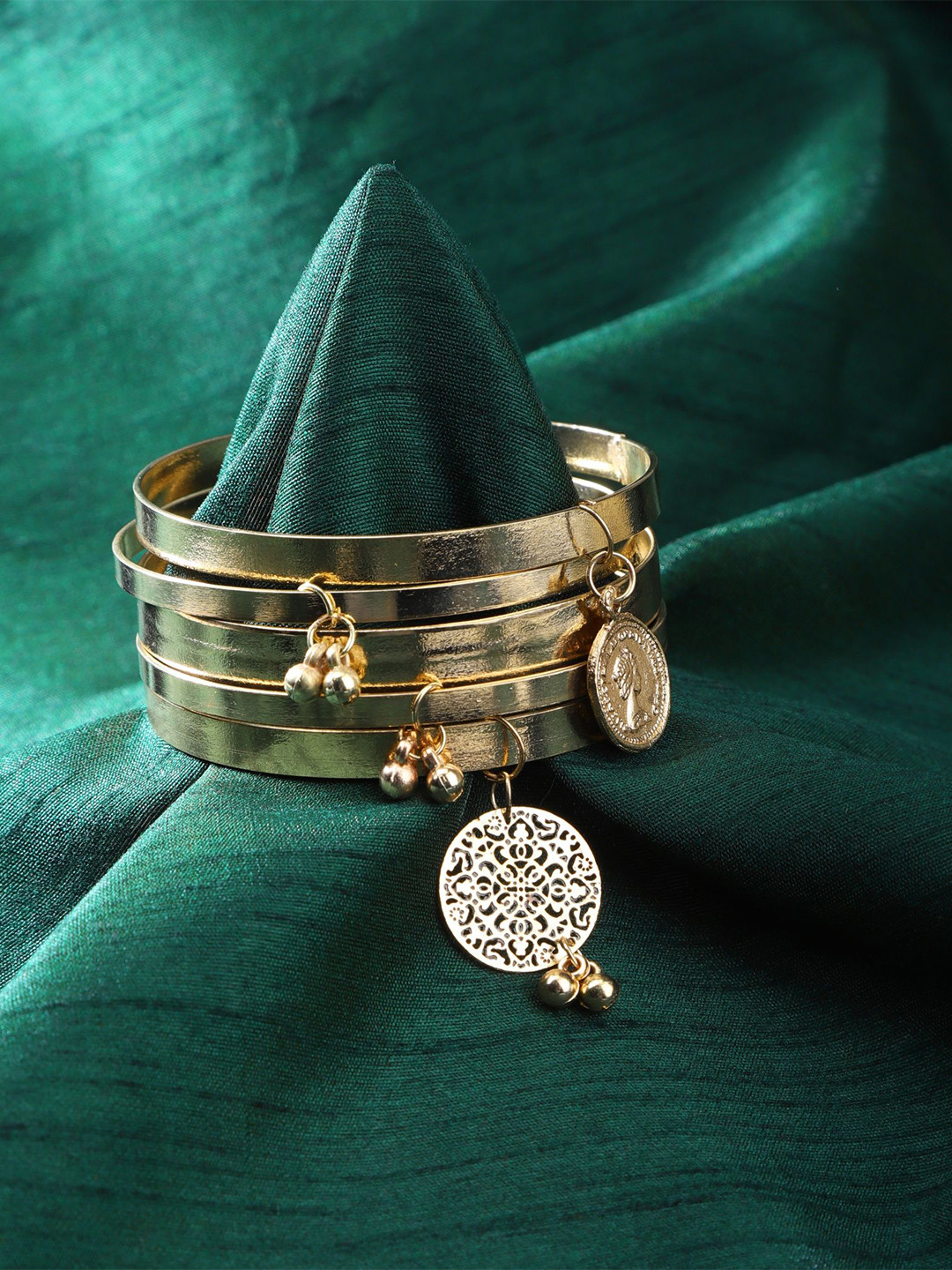 The Pari Set Of 5 Gold-Plated Bangle-Style Bracelet